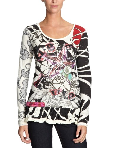 Desigual Damen Shirt/ Langarmshirt 17T2498, Gr. 36 (S), Wei&szlig; (1015) Preisvergleich