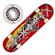 Roller Derby Skull and Crossbones Skateboard - Red/ Black/ Yellow (31x8")