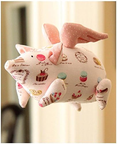 Handmade Doll "Piggy on the Wings of Love", Fabric Doll