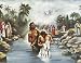 2 Christian Art Prints Saint Peter Fishing and John the Baptist with Jesus