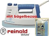 Produkt-Bild: REINOLD DELUXE Dampfb&uuml;geleisen mit B&uuml;gelbrettbezug in BLAU/Silber von Reinold deluxe / Dampfb&uuml;gelautomat / Dampfb&uuml;gelstation / B&uuml;geleisen / B&uuml;gelautomat / B&uuml;gelstation mit Keramiksohle /5,5 BAR kein Versengen 5 Jahre Garantie auf Kessel 800W Sparwunder !!!ACHTUNG NUR BEI MK-TRONIC!!!
