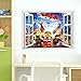 Fange DIY Removable Lego LEGO Games 3D Windows Art Mural Vinyl Waterproof Wall Stickers Kids Room Decor Nursery Decal Sticker Wallpaper 27.5''x19.6''