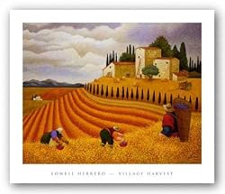 Village Harvest by Lowell Herrero 16"x12" Art Print Poster