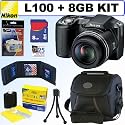 Nikon Coolpix L100 10MP Digital Camera + 8GB Accessory Kit