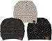 H-6033-3-066667 Confetti Knit Beanie Bundle - 1 Black, 1 Melange Grey, 1 Oatmeal (3 Pack)