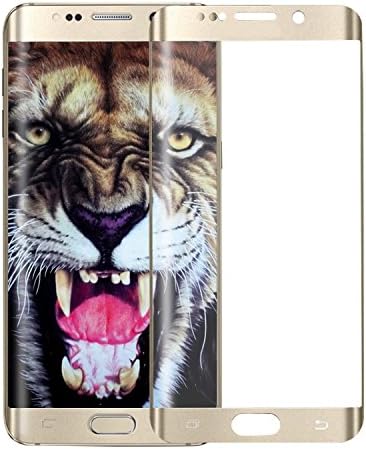 Alegant S6 Edge Plus Screen Protector, Tempered Glass (2x Pack) Full Coverage Premium Protection High Definition Curved Film for Samsung Galaxy S6 Edge plus (Silver Gold)