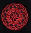 Red Cartwheel Crocheted Hair Bun Cover- MEDIUM
