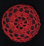Red Cartwheel Crocheted Hair Bun Cover- MEDIUM