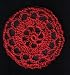 Red Cartwheel Crocheted Hair Bun Cover- MEDIUM