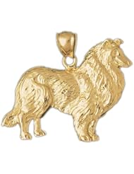 Dazzlers Solid 14k Gold Collie Dog Charm Pendant Available in three colors from jewelsberry (weights: 4.8 grams only)