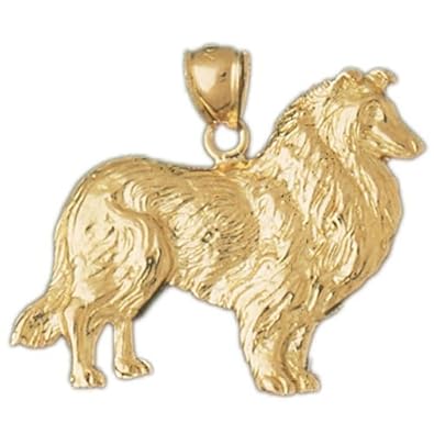 Cheap Girls Jewelry Dazzlers Solid 14k Gold Collie Dog Charm Pendant Available in three colors from jewelsberry (weights: 4.8 grams only) For Sale