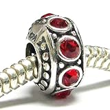 Valentines Gift Birthstone July Sterling Silver Light Siam Red Cz Crystal Bead For Pandora Troll European Charm Bracelet 11mm