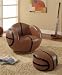 Basketball theme chair with ottoman for small kids on swivel base