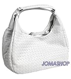51YmOMqNILL. SL160  Bottega Veneta Woven White Leather Expandable Medium Hobo 125787/V0016/9084