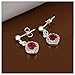NYKKOLA Fashion Classic Jewelry 925 Solid Silver Beautiful Ruby Crystal Earrings
