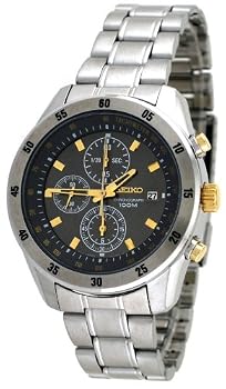 Seiko #SNDC51 Men's Stainless Steel Grey Dial Chronograph Watch