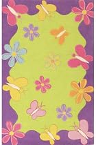 Spring Butterfly Area Rug, 2-footx3-foot, MULTI
