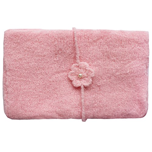 iEFiEL Newborn Baby Crochet Knit Mohair Wrap Cloth with Flower Headdress