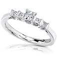 2/5ct TW Princess Diamond Engagement Ring in 14k White Gold