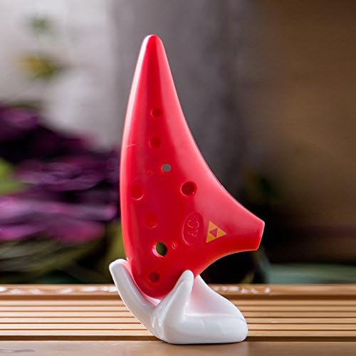 TOTMC® The Legend of Zelda Ocarina of Time 12 Hole Plastic Tenor Ocarina Alto C tune + textbook - Red