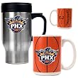 Phoenix Suns NBA Stainless Steel Travel Mug & Gameball Ceramic Mug Set - Primary Logo by Great American Products