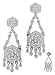 Vintage C.Z. Diamond Sterling Silver Chandelier Earrings