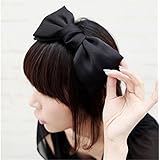 Geoot Fashion Sweet Korean Style Big Bowknot Hair Band Bow Headband Hair Accessory (Black)
