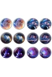 LilMents 6 Pairs of Galaxy Universe Astronomy World Unisex Mens Womens Stainless Steel Stud Earrings
