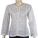 Lady Shirts Cotton Long Sleeve Top Blouse Chikan Embroidery Size XS (ctop394)