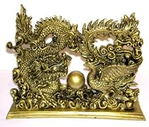 Feng Shui Dragon & Phoenix Love Happiness Marriage Bronze