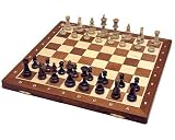 from The Regency Chess Company 19 Tournament chess set. Folding inlaid board & Staunton pieces Model PLC006