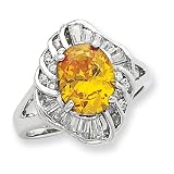 Sterling Silver Yellow & Clear CZ Ring