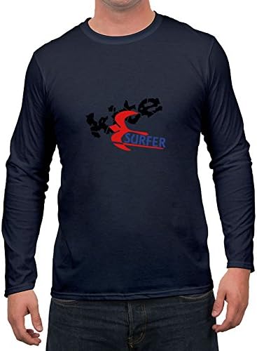 Customized Cool Kites_surfer_vec_3 Fashionalble Tee In Navy Men Cotton Large