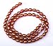 15 4mmx5mm Loose Coffee Brown Color Rice Oval Shape Cultured Freshwater Pearl Beads
