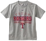 MLB Boys' Texas Rangers Opponent Short Sleeve Basic Tee (Steel Heather, Large)