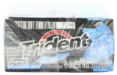 Trident Splashing Mint, 18 Stick (Pack of 12)