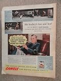 Camel Cigarettes , Vintage 40's full page print ad. Color Illustration (Roy Conacher,No. 9 Boston Bruins,world champions of 1939)Original vintage 1940 Collier's Magazine Print Art.