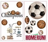 Play Ball Baseball Soccer Sports Wall Decor Stickers