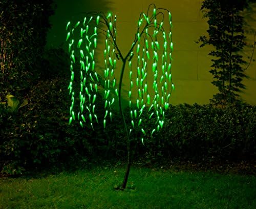 Lifa and Best 5.5Ft 200L LED Willow Tree Light, Green Light for Summer Home Garden Decoration