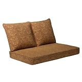 Outdoor Patio Madaga Gold Floral 3-pc. Replacement Cushion Set For Loveseat