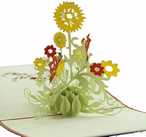 (2) 3D Pop Up Flower Greeting Cards. Pack of 2 Beautiful Thank You, Gift, Love, Valentine, Invitation, Baby, Wedding etc. Cards from Love Our Gifts. Ships Quickly from New York.