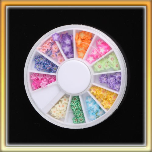 12 color Stylish Design Cute Star Nail Art Sticker Decoration Wheel B0003