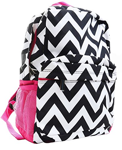 Womens Print Backpack Bag w/ Pink Trim