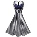 Creti Women's 1950s Vintage Halter Polka Dot V-Neck Sleeveless Swing Dress