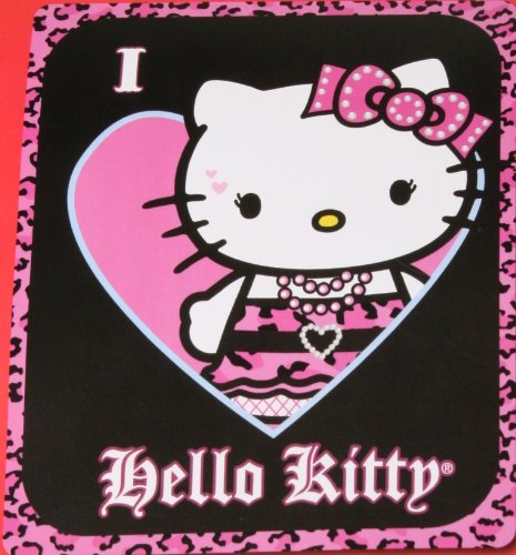 Northwest I Love Hello Kitty Micro Raschel Throw Blanket