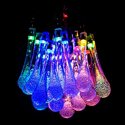 Solar Outdoor String Lights, RELEEDER 20ft 30 LED Water Drop Solar String Fairy Waterproof Lights Christmas Lights Solar Powered String lights for Garden, Patio, Yard, Home, Christmas Tree, Parties