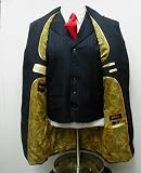 Men's Three Piece Single Breasted Super 150s Navy Blue Tone with Paisley Lining Dress Suit and Vest