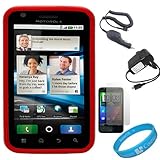 (Grey & Red) Vertex Duo Protector Case with Screen Protector for Motorola A ....