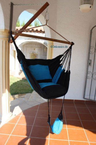 Hammock chair Noir River with wall suspension and two pillowcase Hammock chair Noir River with wall suspension and two pillowcase