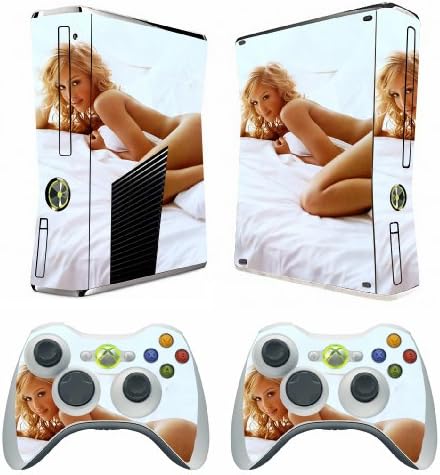 Sexy Lady Vinyl Decal Skin Sticker for Xbox360 Slim with 2 Controller Skins